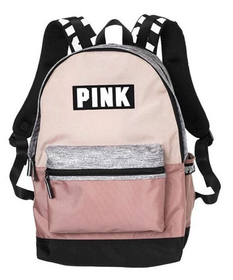 Victorias Secret Pink Logo Marled Large Campus Backpack Bookbag Carry