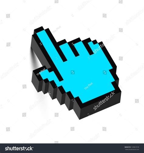 3d Blue Mouse Hand Cursor With Shadow Stock Vector Illustration