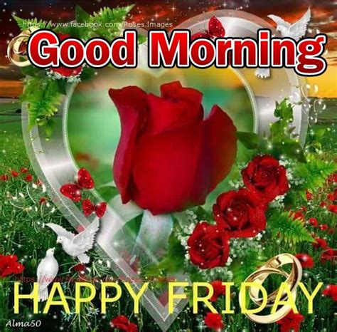Good Morning Happy Friday Quote With Roses Pictures Photos And Images