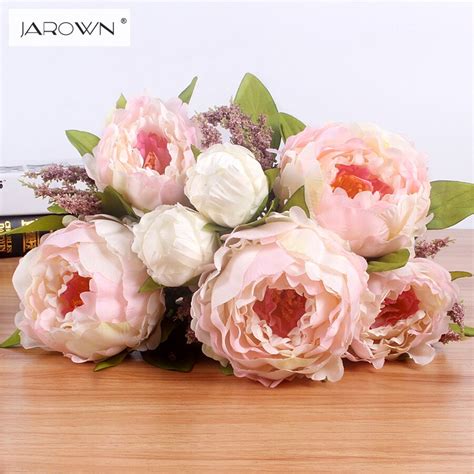 Aliexpress Com Buy Jarown Heads Bunch New Silk Simulation Artificial Flower Peony Flower