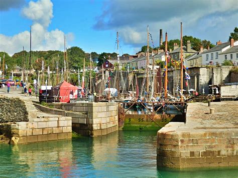 Mikes Cornwall Charlestown Cornwall With Sailing Ships In The Harbour