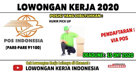 Maybe you would like to learn more about one of these? LOWONGAN KERJA BUMN 2020 KANTOR POS PARE-PARE | LOWONGAN ...