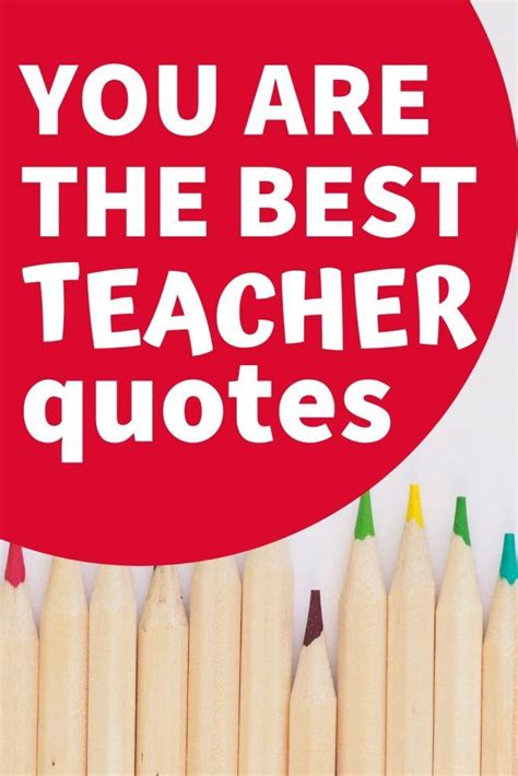There Are Many Pencils With The Words You Are The Best Teacher Quotes