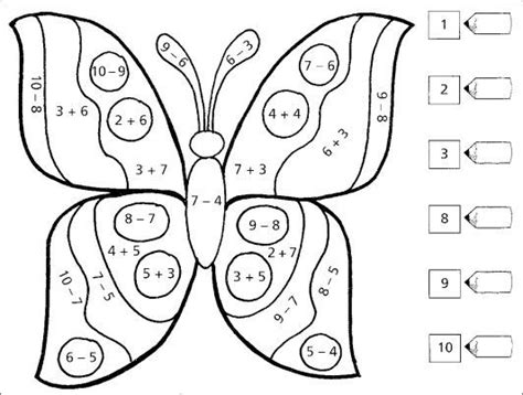 Want hoe kom je op een zo leuk mogelijke manier de tijd door? Butterfly addition or subtraction color by number ...