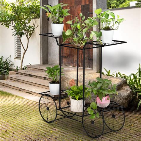 Ktaxon 6 Tiers Garden Cart Stand Flower Potplant Holder Display Rack4