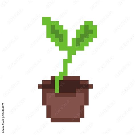 Plant Pot Pixel Art Stock Illustration Adobe Stock