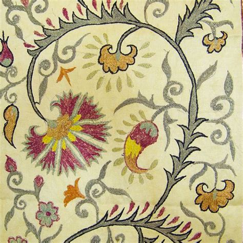 Amazing Antique Design Handmade Silk Suzani Zardevor By Sultanshop 125 00 Antique Design