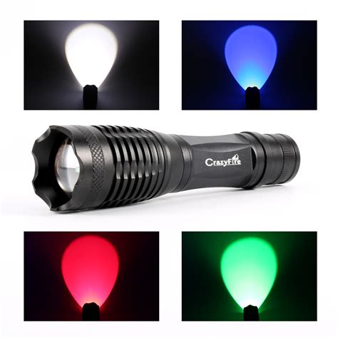 Crazyfire E5 Red Green White Light Cree Q5 Zoomable Tactical Led