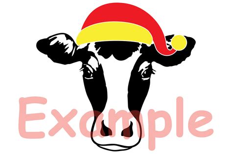 Download Christmas Cow Head svg Farm Milk Santa Claus props 920S By ...