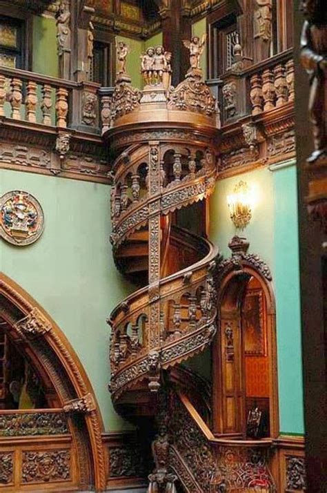 Amazing Wood Carved Spiral Staircase