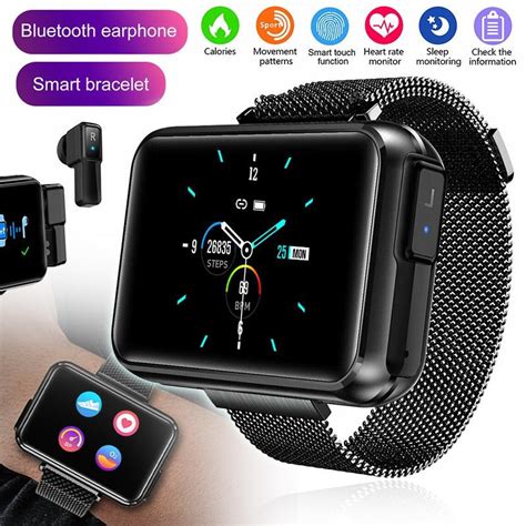 Smartwatch 2in1 Vezeték Nélküli Fejhallgatóval 14 Hüvelykes érintőképernyő Bluetooth Sztereó