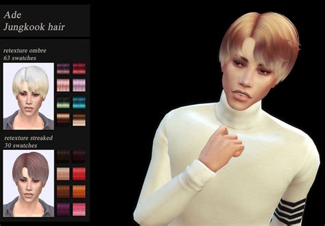 Jenn Honeys Sims 4 — Male Hair Recolor 46 Swatches Male Hair