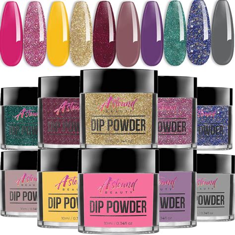 Dip Powder Nail Kit With Glitter Dip Powder Colors Dipping Etsy
