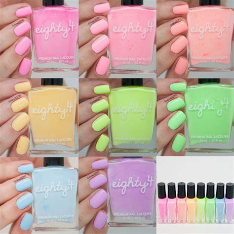 Elaine Nails Shop Eighty4 Pastel Neon Collection Swatch And Review
