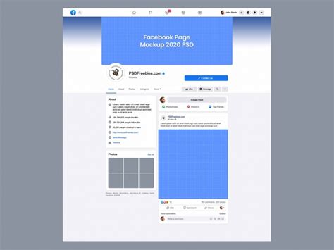 Download Facebook Page Mockup 2020 New Design (PSD)