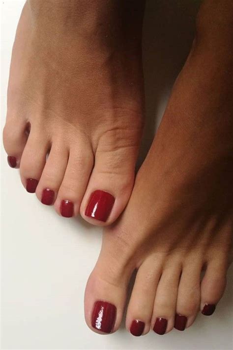 Pin By Long Toes On Beautiful Feet In 2020 Red Toenails Pretty Toes Toe Nails