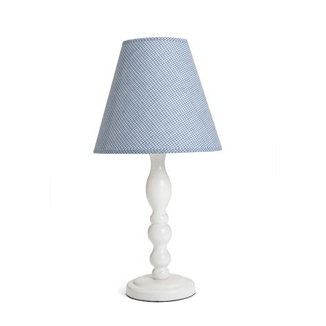 Blue Gingham Lamp With Shade Baby Boy Room Decor Fabric