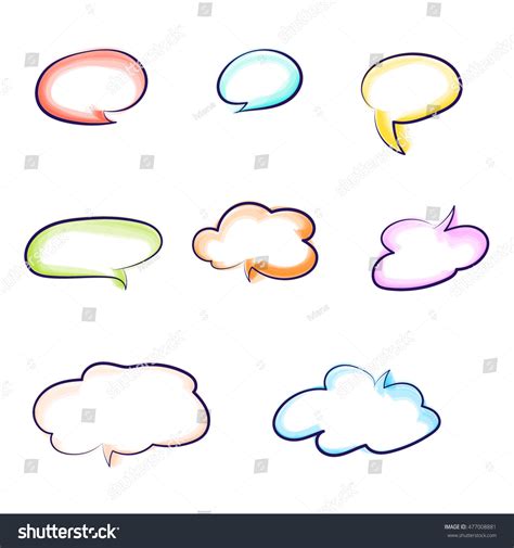 Set Colorful Speech Bubbles On White Stock Vector Royalty Free 477008881