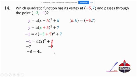 Write Quadratic Equations Given Points Tr 14 And 15 Youtube