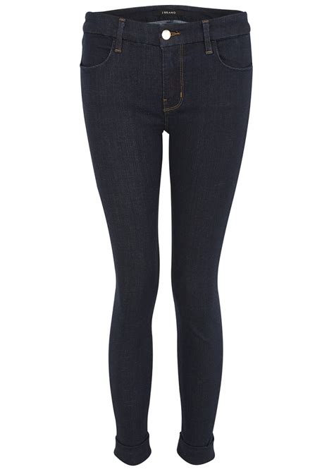 J Brand Anja Mid Rise Clean Cuff Skinny Jeans Night Shadow