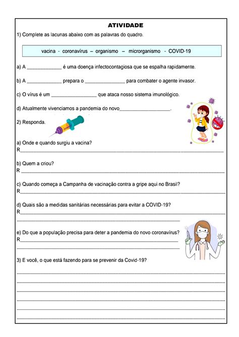Atividades Sobre Vacinas 1 Ano