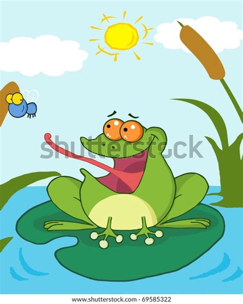 Frog Catching Fly Stock Vector Royalty Free 69585322 Shutterstock