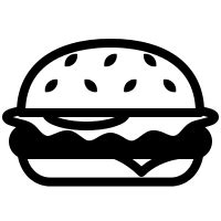 Thousands of silhouette designs ready for commercial use. Hamburger Icon | Burguer, Desenhos de alimentos, Handebol