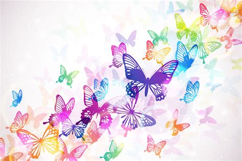 Rainbow Butterflies Print A Wallpaper