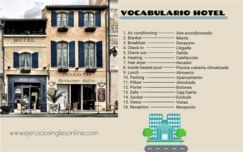 Vocabulario Hotel En Inglés Ejercicio 1 Ejercicios Inglés Online