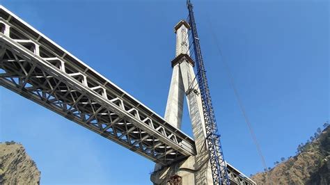India S First Cable Stayed Railway Bridge At Anji Khad In Reasi On The