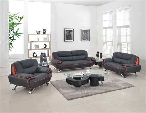 Your living room can look stylish and updated in no time. 504 Modern Italian Leather Sofa Set Grey - Leather Sofa sets - Living Room Star Modern Furniture