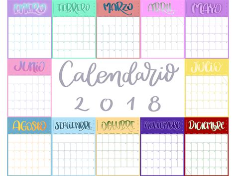 Resultado De Imagen Para Calendario Lettering 2018 Calendario 2018