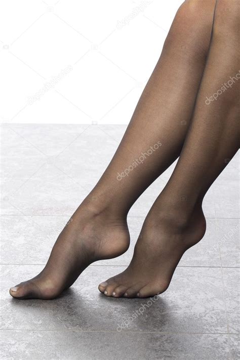 Close Up Of A Model Wearing Black Stockings Stock Photo By Richardmlee
