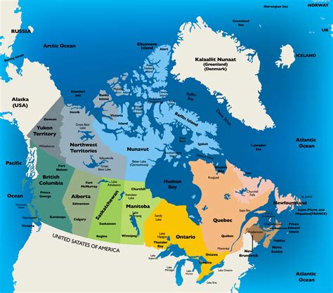 Canada Map With Cities And States Manda Jennie