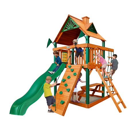 Gorilla Playsets Chateau Tower Cedar Playset With Timber Shield Posts