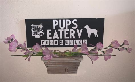 Pups Eatery Food And Water Sign Etsy