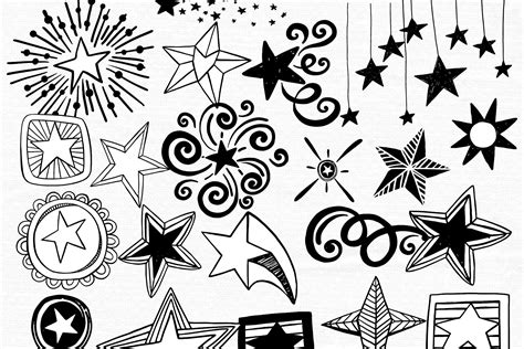 Star Png Vector Star Doodle Clipart Illustrations Creative Market Pro