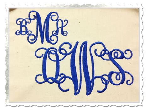 Vine Intertwined Monogram Machine Embroidery Font Alphabet 3 Sizes