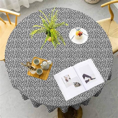 Elxmzwlob Leopard Print Tablecloth70 Round Tablecloths Outdoor