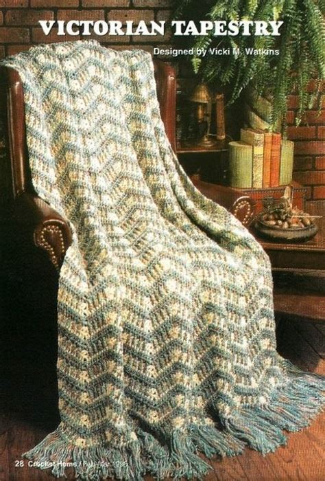 Y531 Crochet Pattern Only Crochet Victorian Tapestry Ripple Afghan