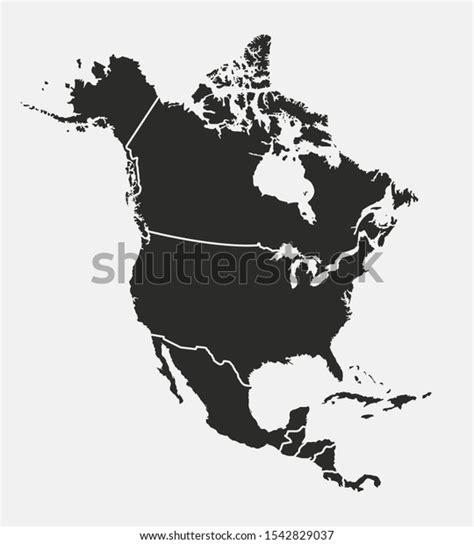 North America Map With Regions Usa Canada Mexico Maps Outline North