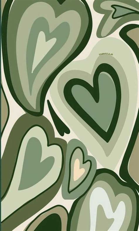 Sage Green Heart Wallpaper Carrotapp
