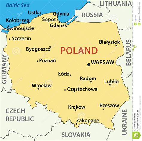 Comme on peut le voir sur la carte de la pologne, le pays est situé à l'est de l'europe et est entouré par la russie, la lituanie, la biélorussie. Pologne Carte De Capital