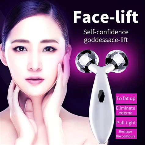 3d Roller Face Massage 360 Rotate Silver Thin Face Lifting Wrinkle