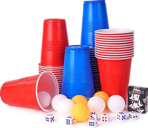 Osdue 80 Pcs Beer Pong Set Party Drinking Game American Style Party