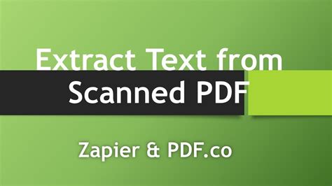 How To Extract Text From Scanned Pdf Using And Zapier Youtube