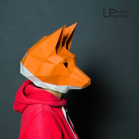 Fox Mask Paper Craft Digital Template Origami Pdf Download Etsy