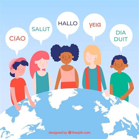 Free Vector Colorful People Speaking Different Languages With Flat Design