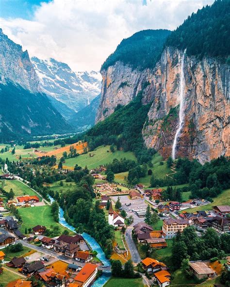 The View Of The Valley Of 72 Waterfalls 📍 Lauterbrunnen Switzerland 🇨🇭