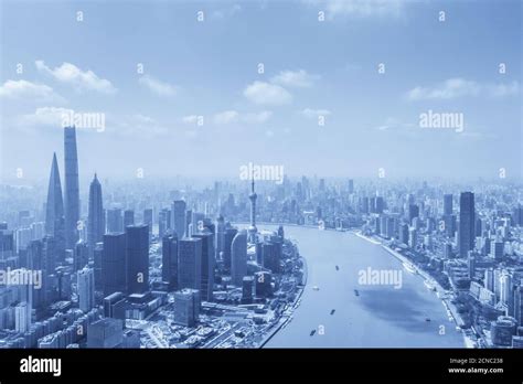 Aerial View Of Shanghai Cityscape Stock Photo Alamy